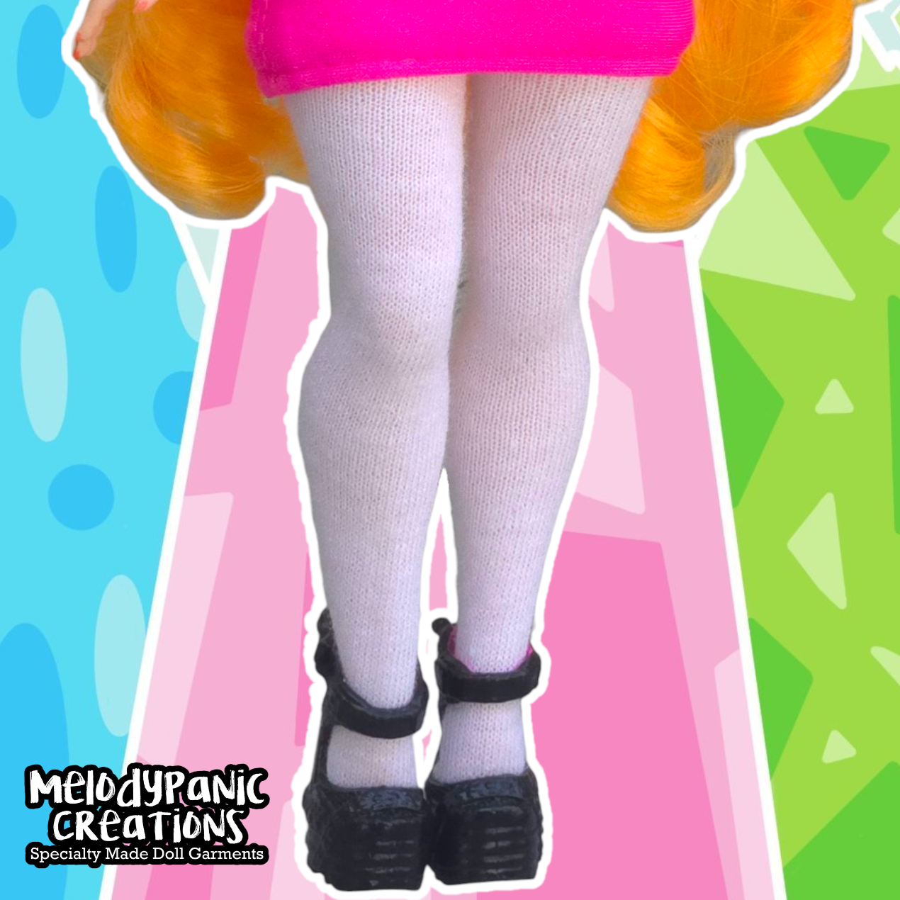 "Powerpuff White Thigh-High Socks"